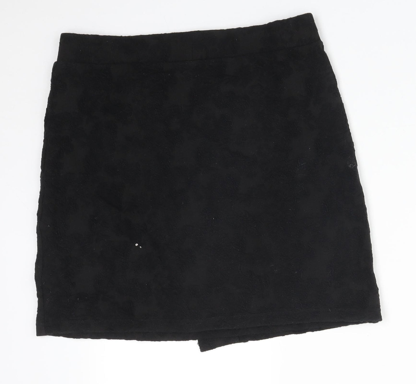Topshop Womens Black Floral Polyester Straight & Pencil Skirt Size 12