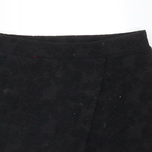Topshop Womens Black Floral Polyester Straight & Pencil Skirt Size 12