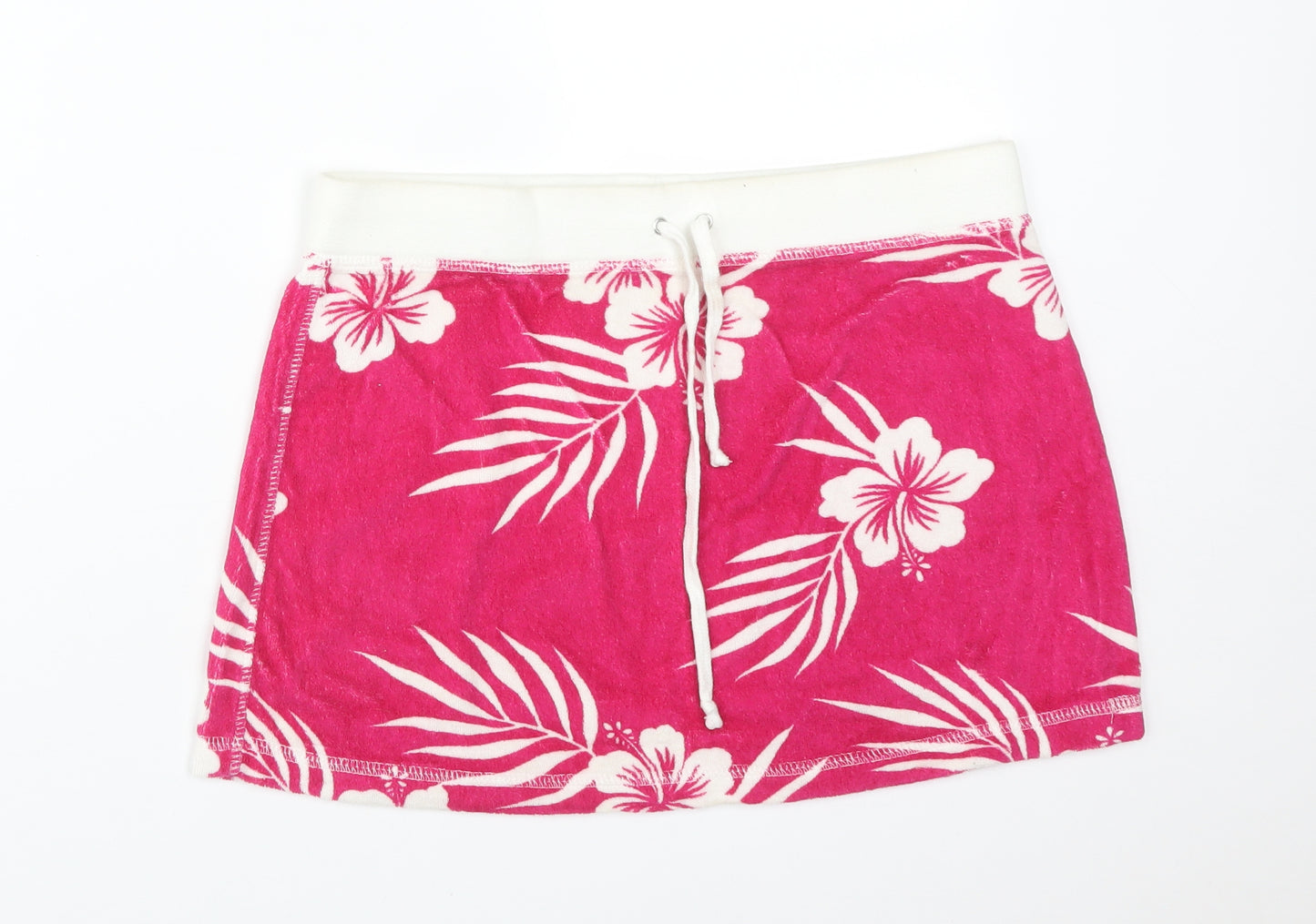 NEXT Womens Pink Floral Cotton Straight & Pencil Skirt Size 14