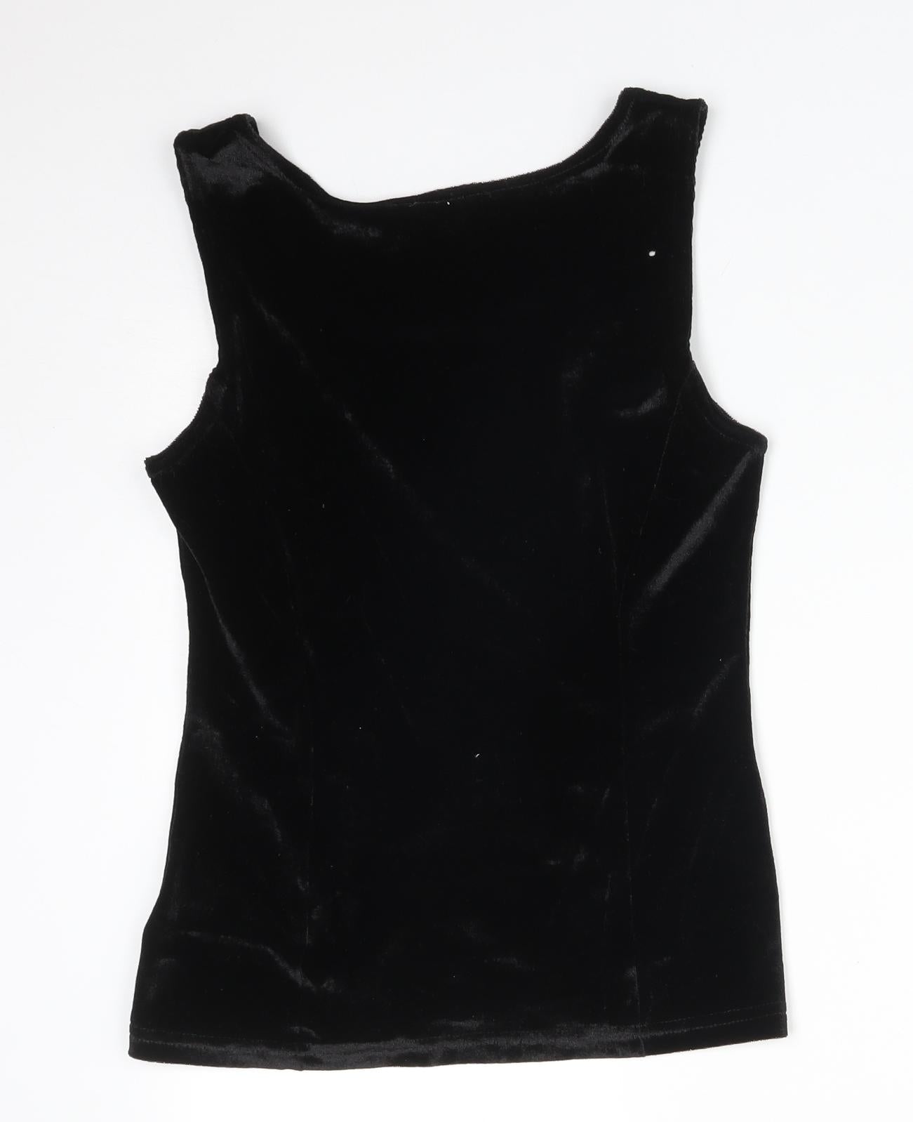 TCM Womens Black  Polyester Basic Tank Size 14 Square Neck