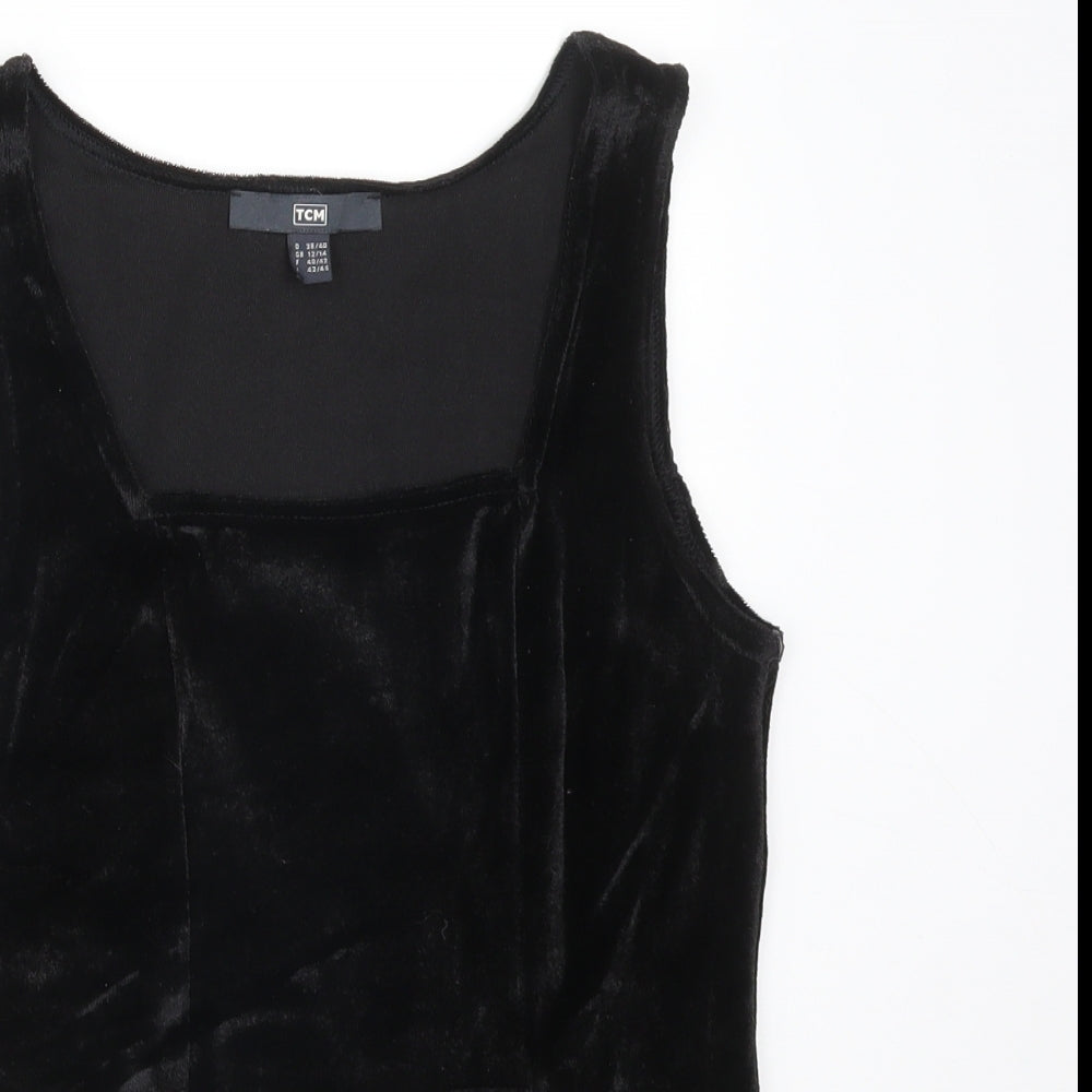 TCM Womens Black  Polyester Basic Tank Size 14 Square Neck