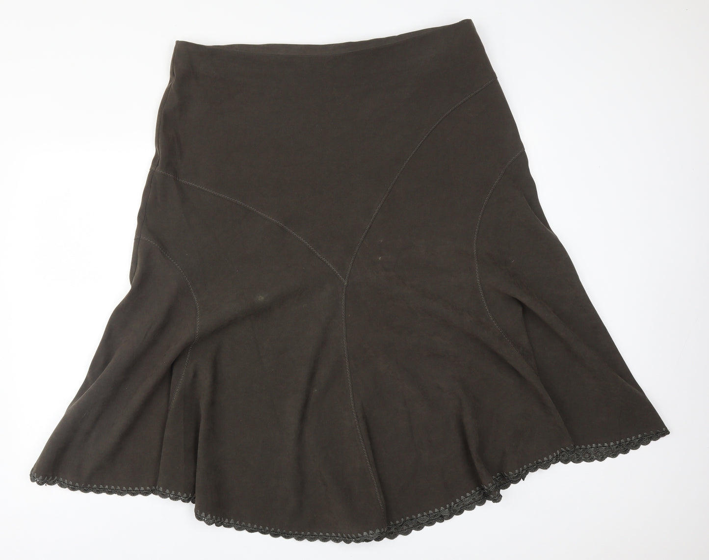 EWM Womens Green  Polyester Flare Skirt Size 20