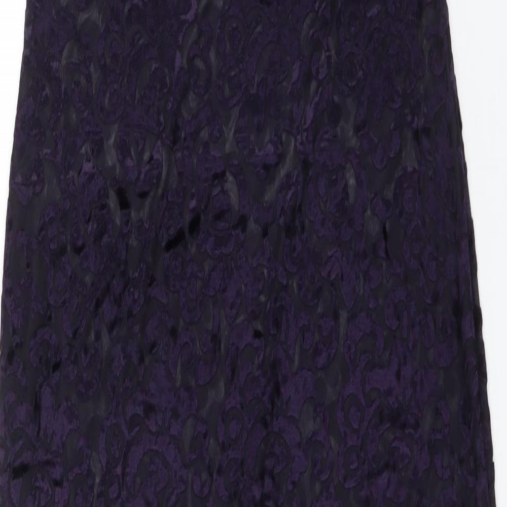 Principles Womens Purple Geometric  Maxi  Size 10  Round Neck