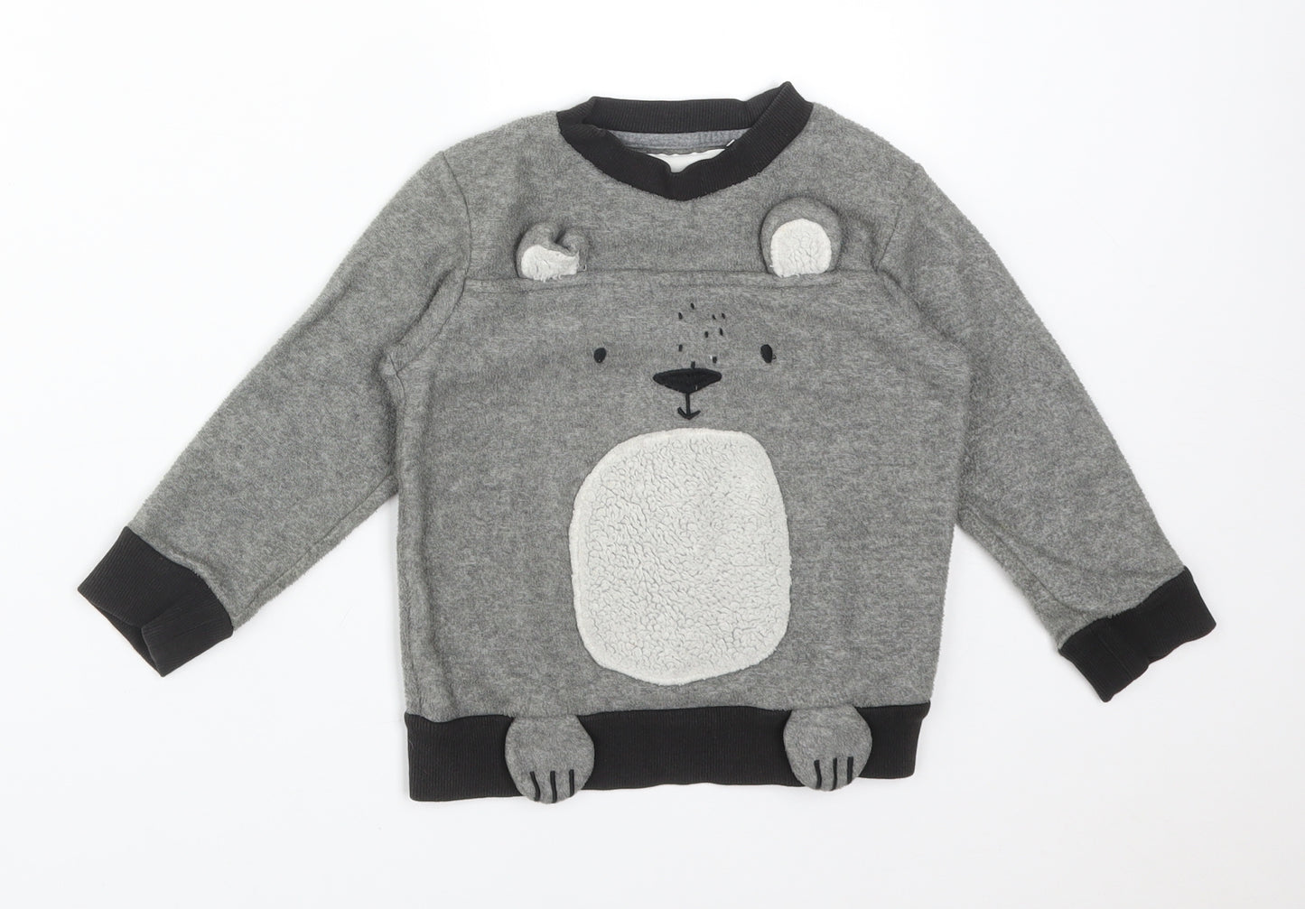 NEXT Boys Grey Animal Print Polyester Pullover Sweatshirt Size 2-3 Years   - KOALA