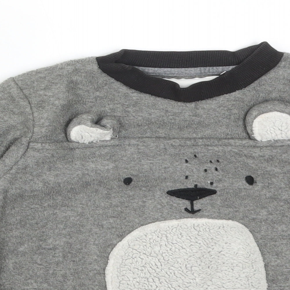 NEXT Boys Grey Animal Print Polyester Pullover Sweatshirt Size 2-3 Years   - KOALA