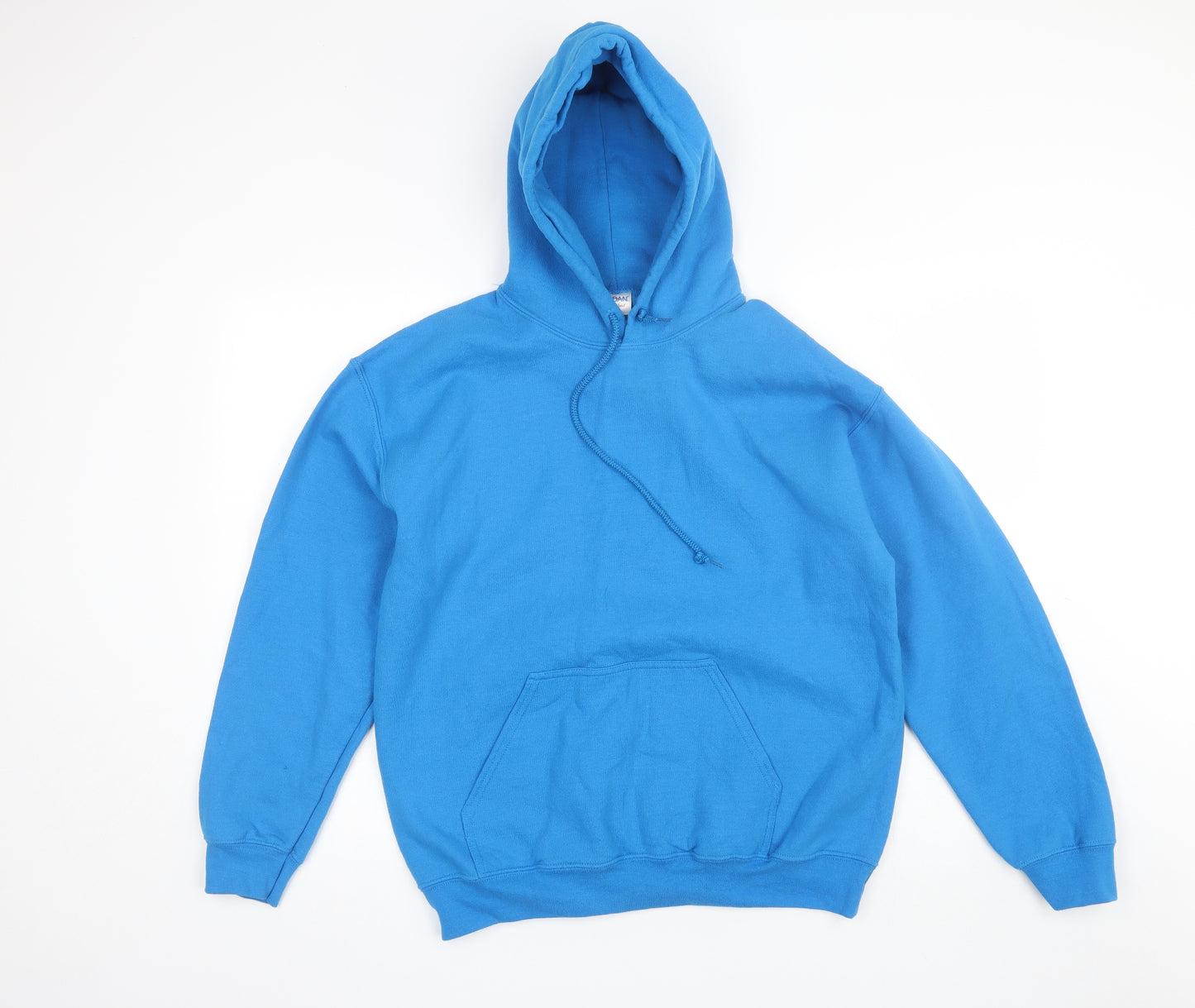 Gilden Mens Blue  Cotton Pullover Hoodie Size M