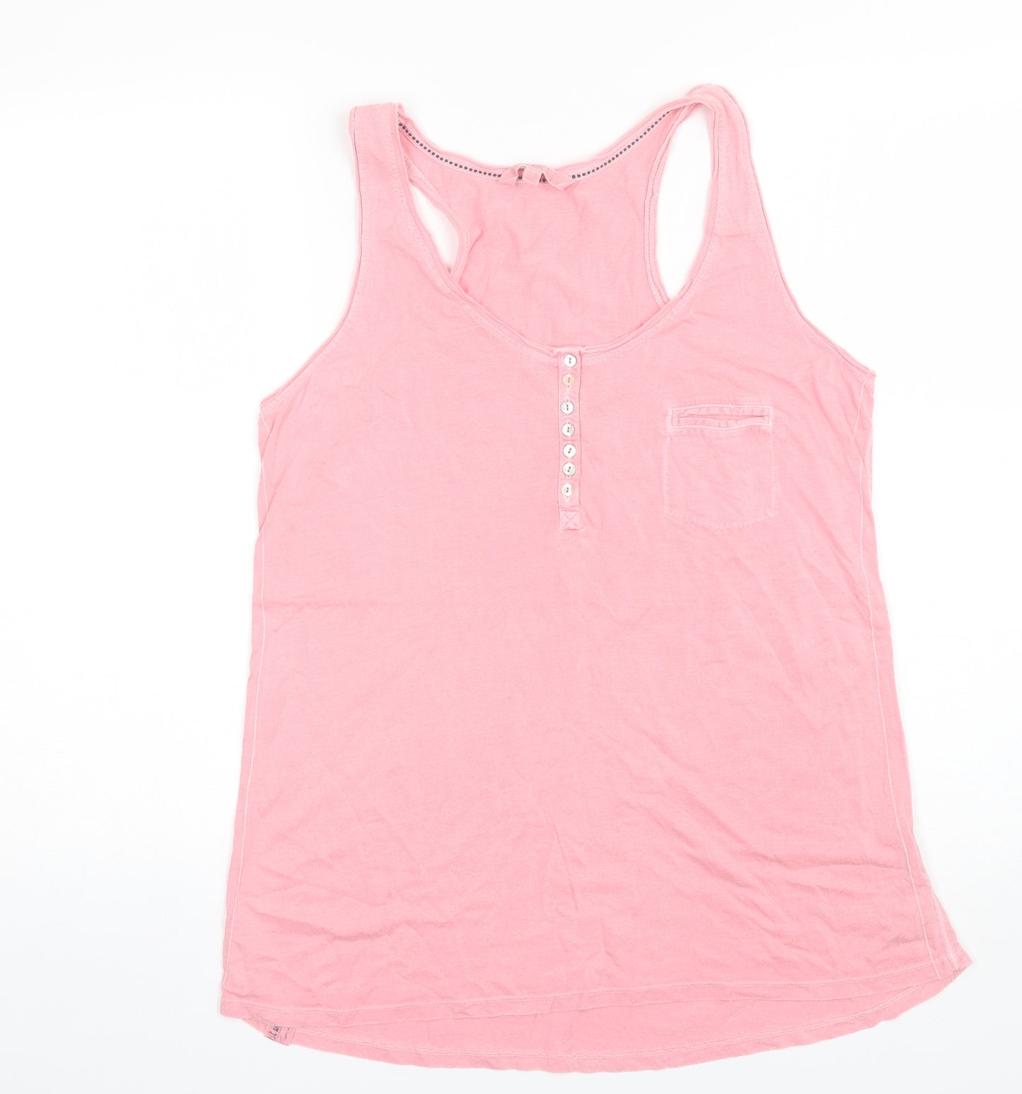 Fat Face Womens Pink  Cotton Basic Tank Size 12 Round Neck