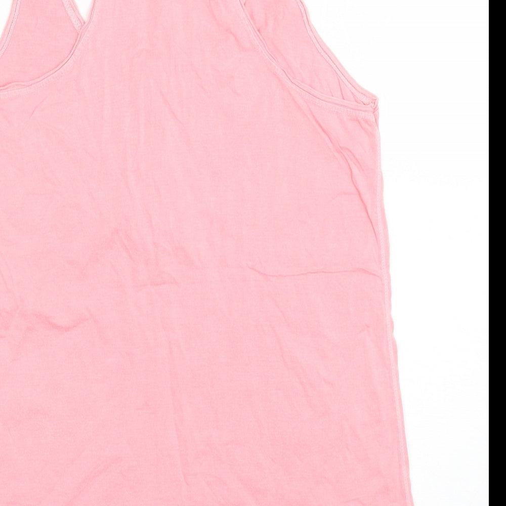 Fat Face Womens Pink  Cotton Basic Tank Size 12 Round Neck