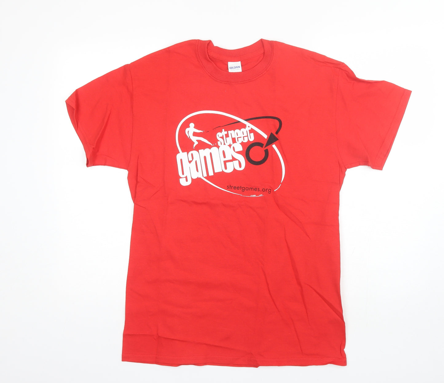 Gilden Mens Red  Cotton  T-Shirt Size M Round Neck