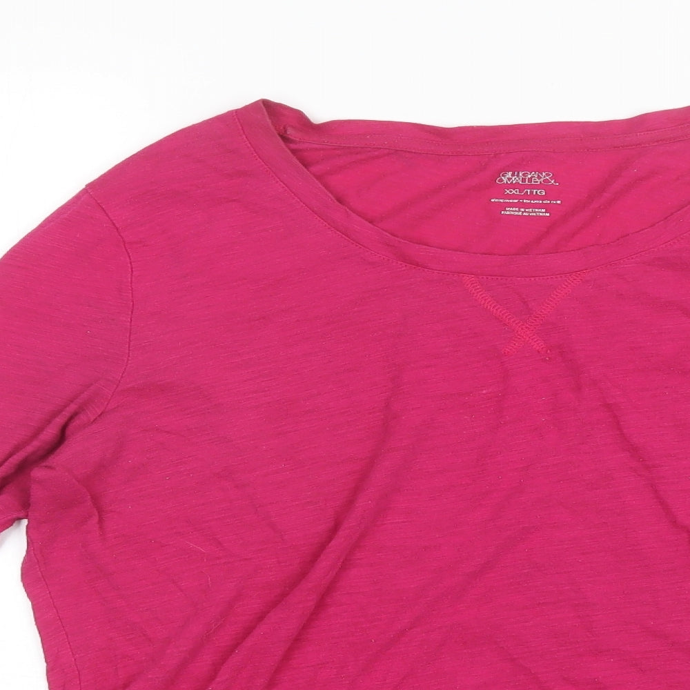 Gilligan & O'Malley Womens Pink  Cotton Basic T-Shirt Size 2XL Round Neck
