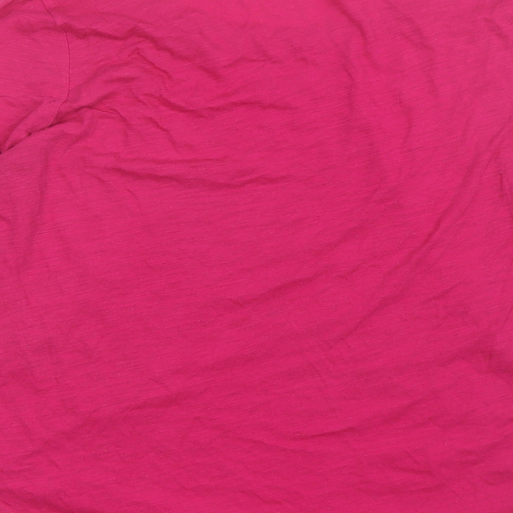 Gilligan & O'Malley Womens Pink  Cotton Basic T-Shirt Size 2XL Round Neck