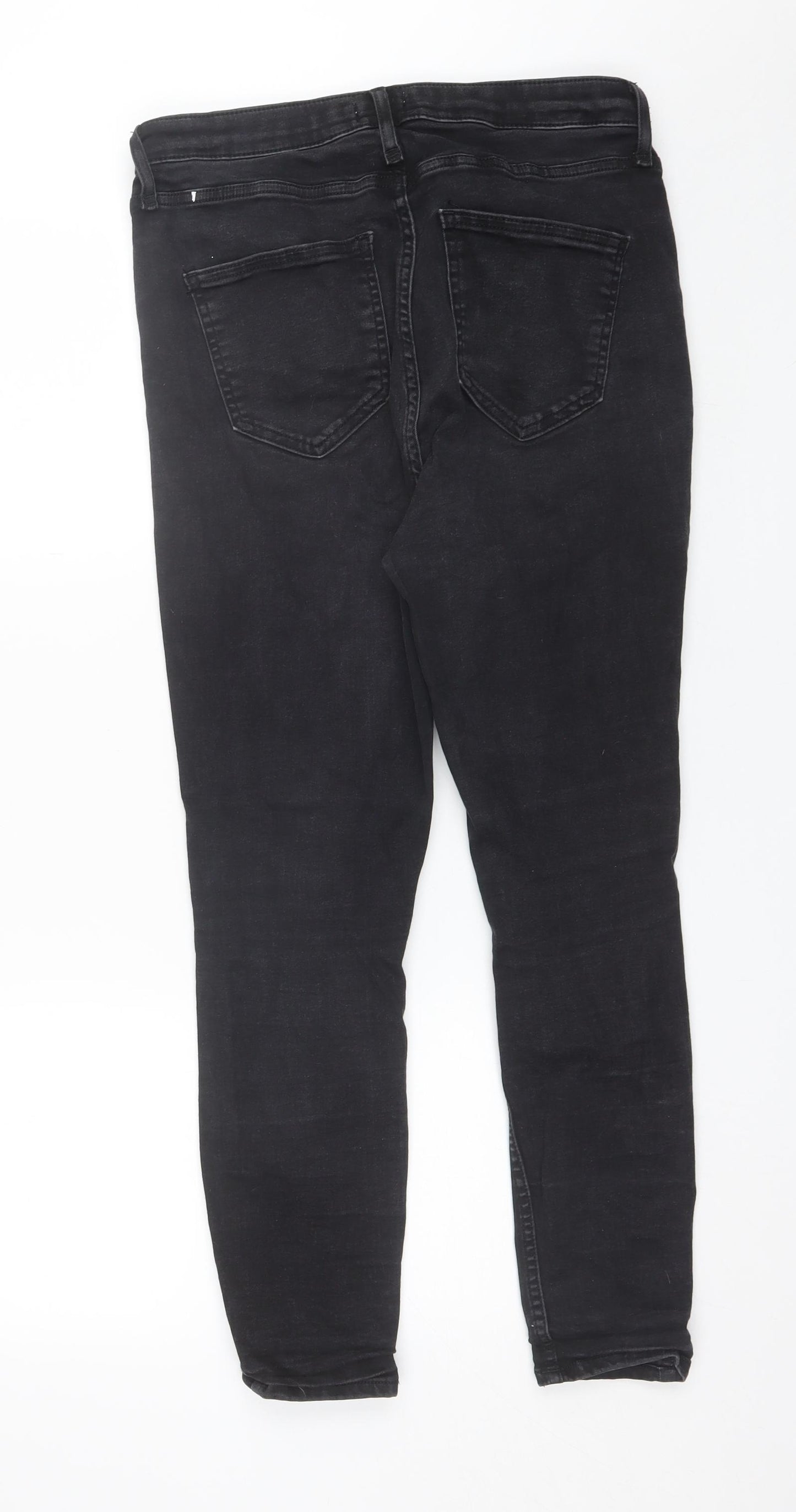 River Island Womens Black  Cotton Skinny Jeans Size 14 L25 in Regular