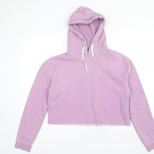 Atmosphere Womens Purple  Cotton Pullover Hoodie Size 10   - Cropped