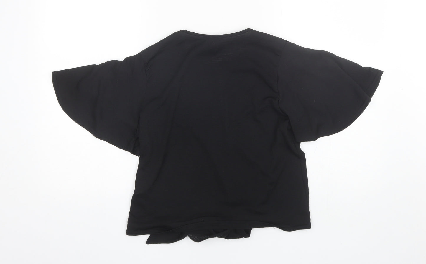 New Look Womens Black  Polyester Basic Blouse Size 12 Round Neck