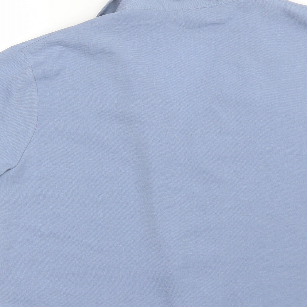 New Look Womens Blue  Polyester Basic Button-Up Size 12 Collared