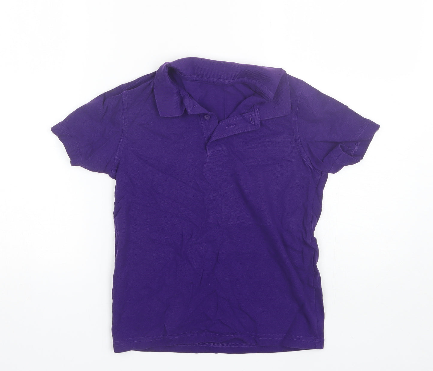 George Boys Purple  Cotton Basic Polo Size 9-10 Years Collared