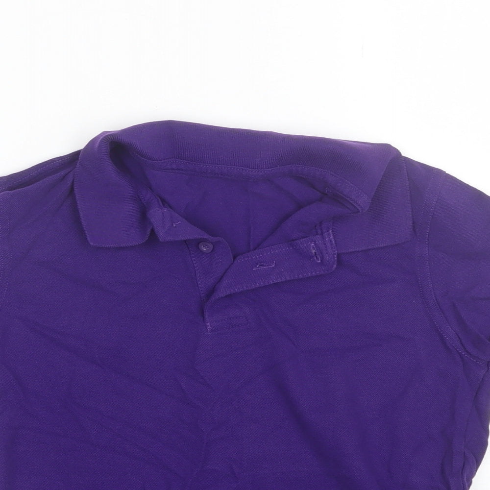 George Boys Purple  Cotton Basic Polo Size 9-10 Years Collared