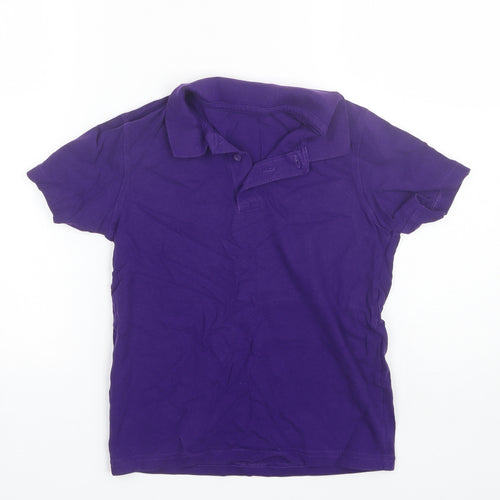 Georgeq Boys Purple  Cotton Basic Polo Size 9-10 Years Collared