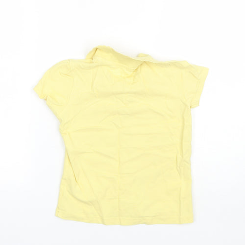 George Girls Yellow  Cotton Basic Polo Size 7-8 Years Collared