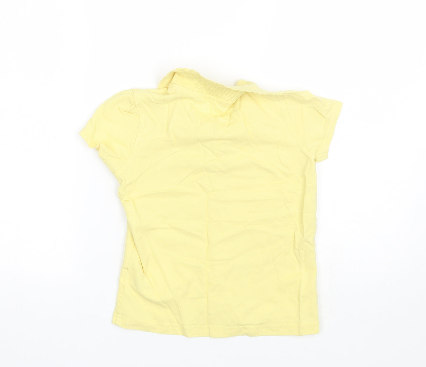 George Girls Yellow  Cotton Basic Polo Size 7-8 Years Collared