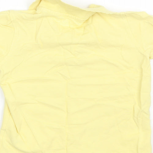 George Girls Yellow  Cotton Basic Polo Size 7-8 Years Collared