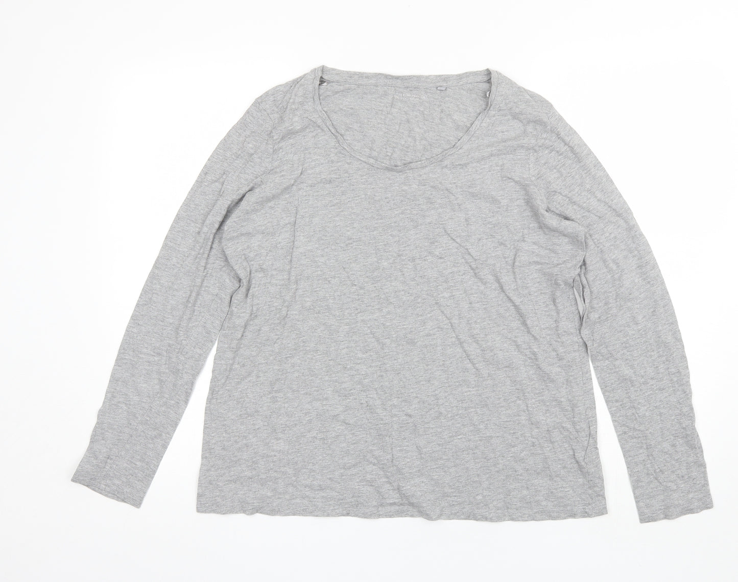 NEXT Womens Grey  Cotton Basic T-Shirt Size 16 Round Neck