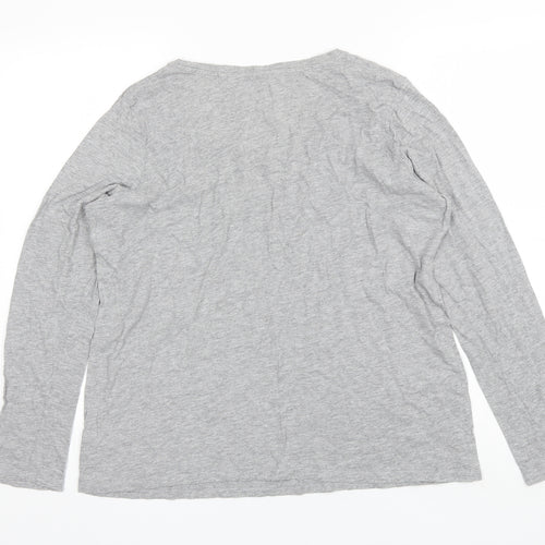 NEXT Womens Grey  Cotton Basic T-Shirt Size 16 Round Neck
