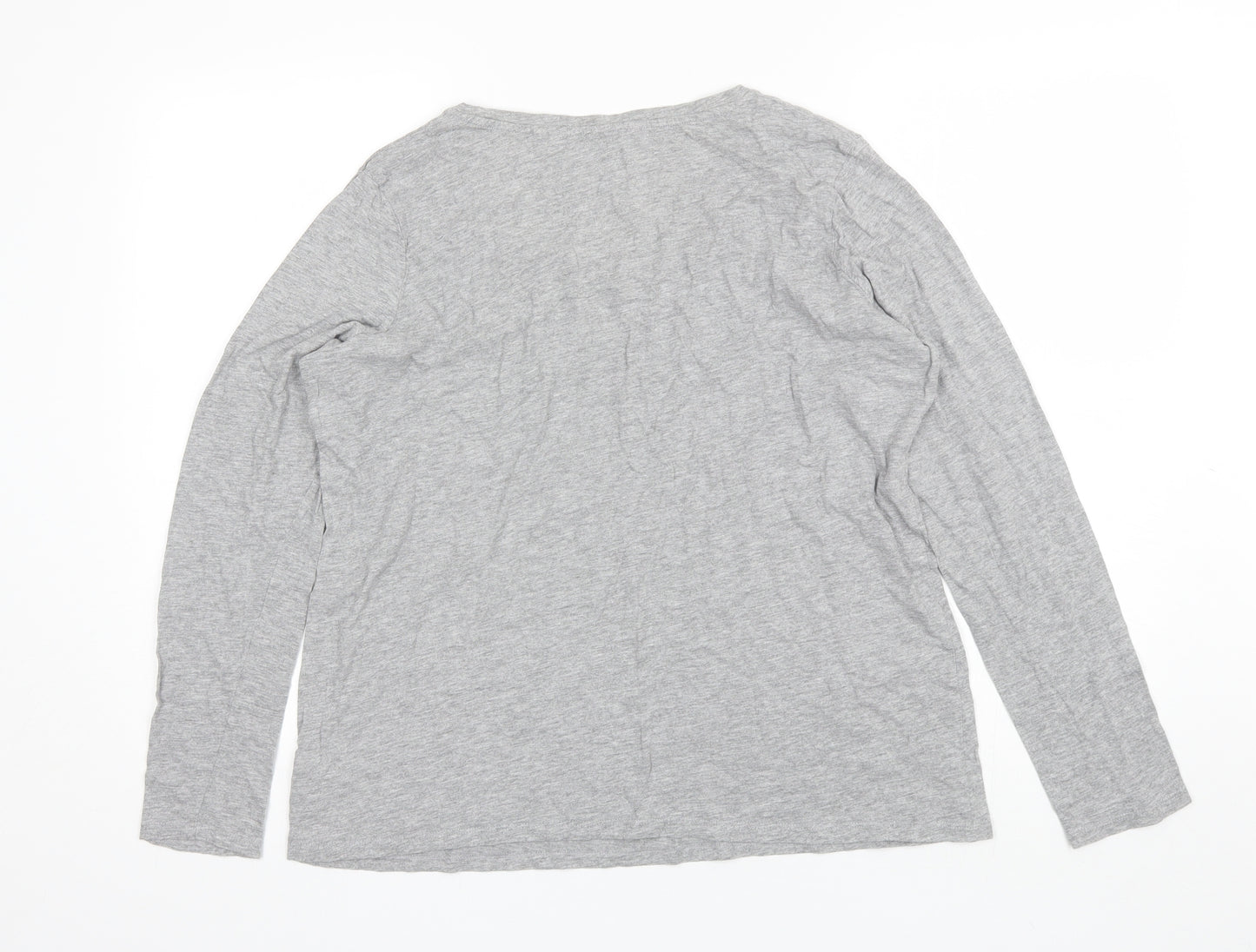 NEXT Womens Grey  Cotton Basic T-Shirt Size 16 Round Neck