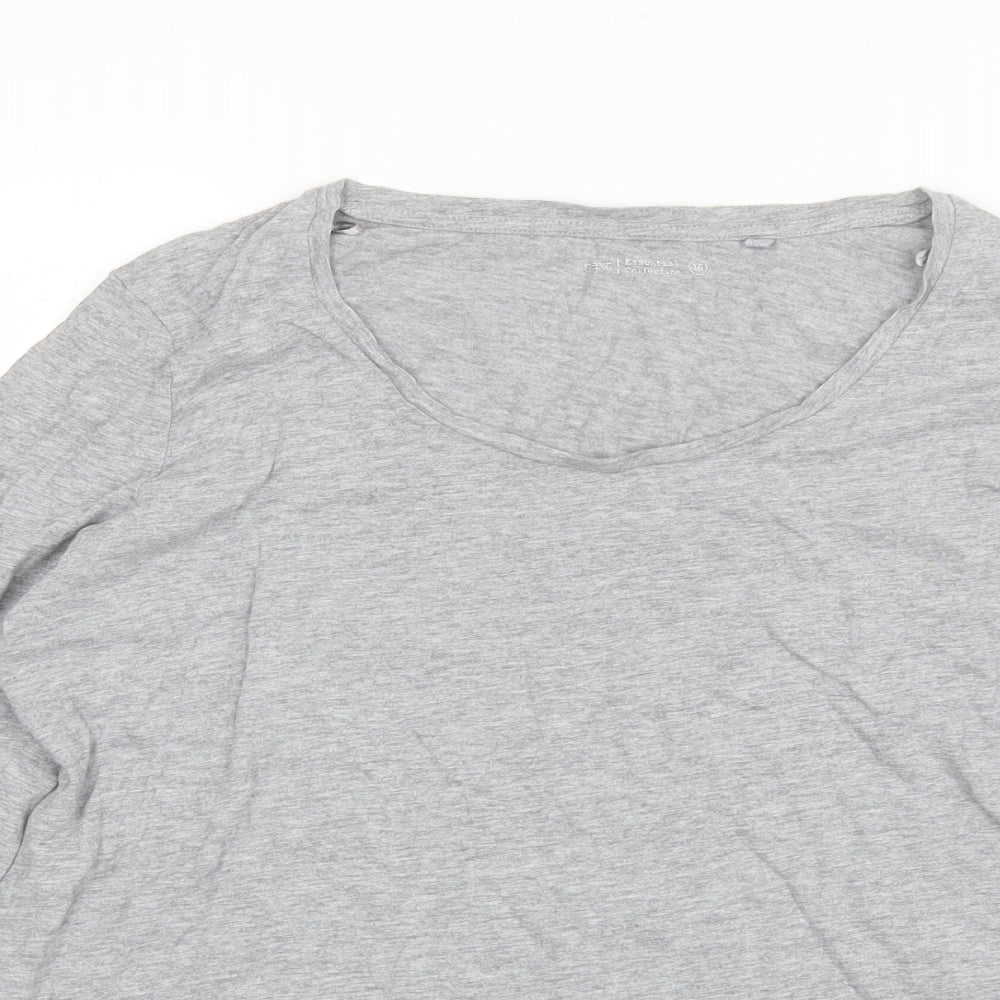 NEXT Womens Grey  Cotton Basic T-Shirt Size 16 Round Neck