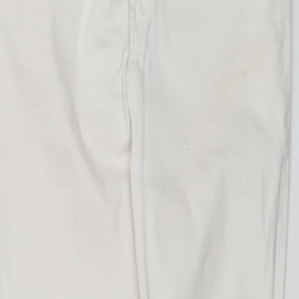 New Look Womens White  Cotton Skinny Jeans Size 14 L26 in Regular