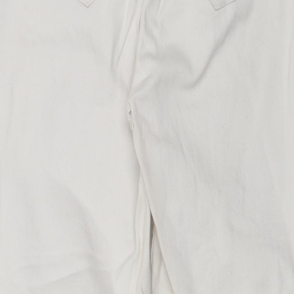 New Look Womens White  Cotton Skinny Jeans Size 14 L26 in Regular