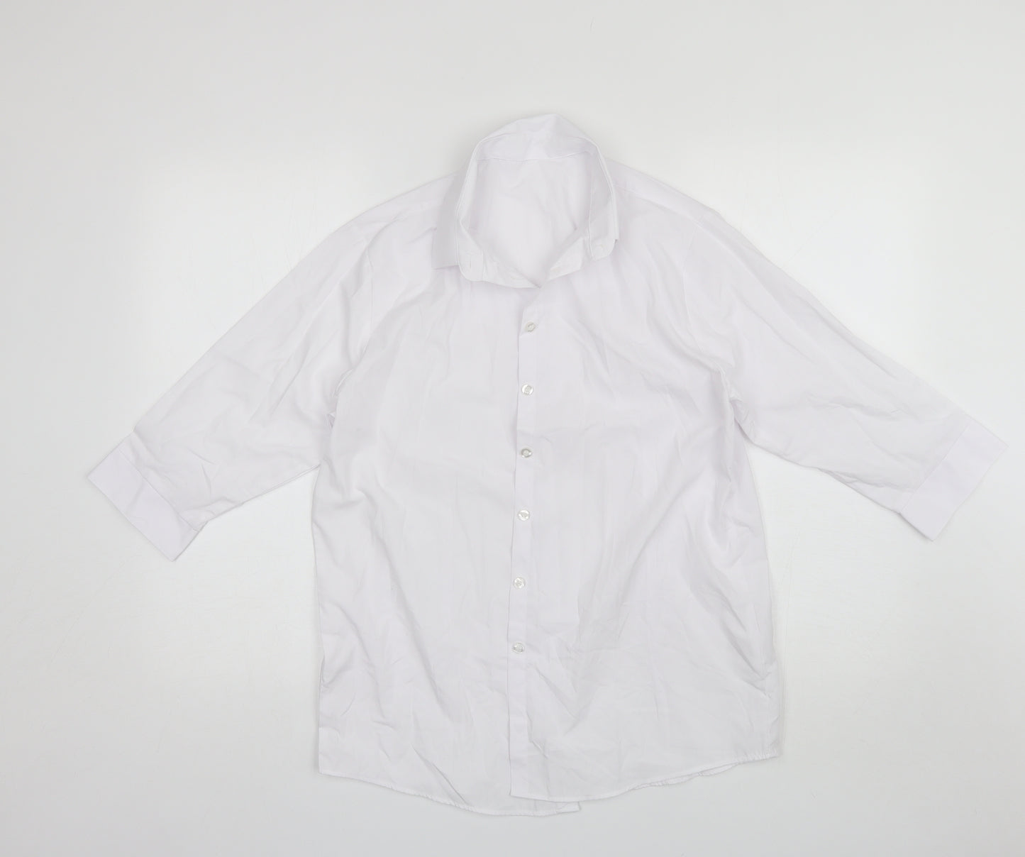 George Girls White  Polyester Basic Button-Up Size 16 Years Collared