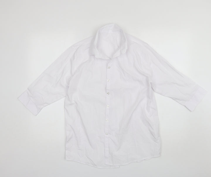 George Girls White  Polyester Basic Button-Up Size 16 Years Collared