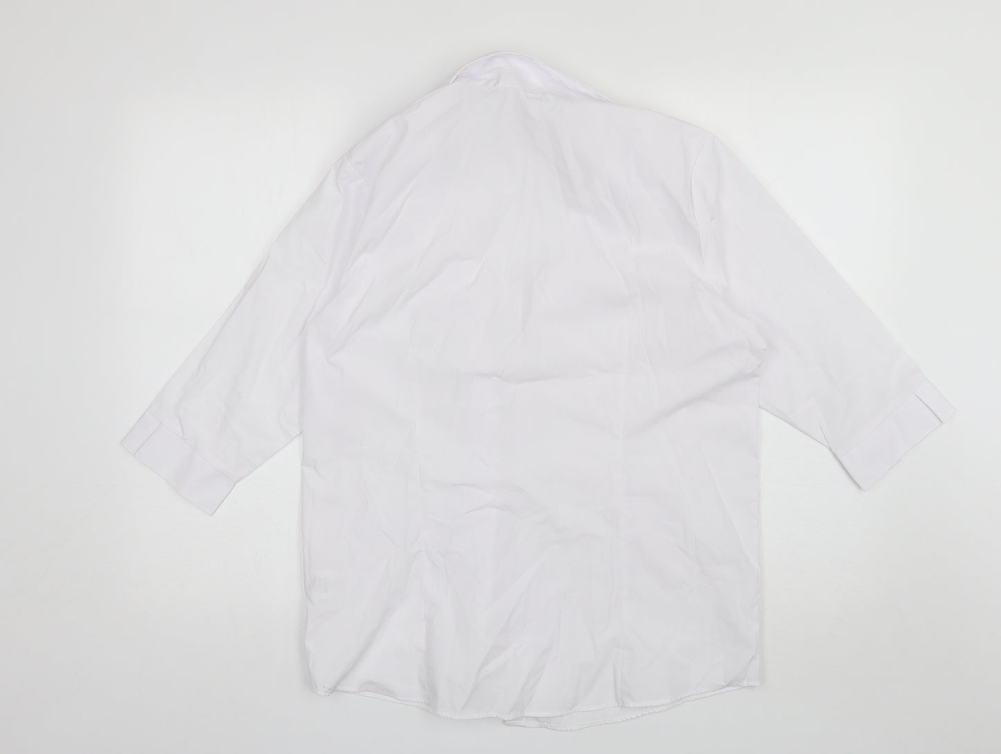 George Girls White  Polyester Basic Button-Up Size 16 Years Collared