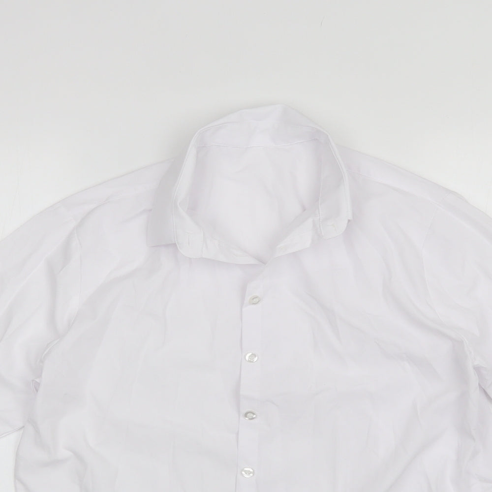 George Girls White  Polyester Basic Button-Up Size 16 Years Collared