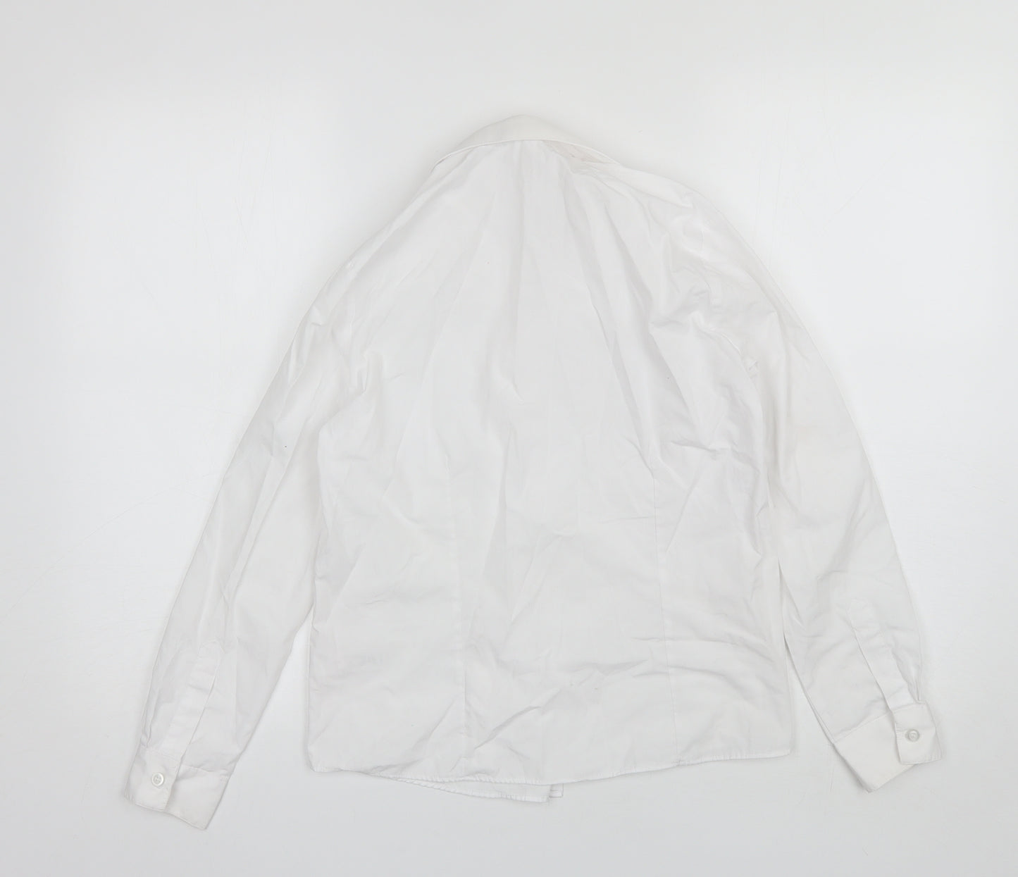 George Girls White  Polyester Basic Button-Up Size 11-12 Years Collared