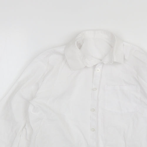 George Girls White  Polyester Basic Button-Up Size 11-12 Years Collared