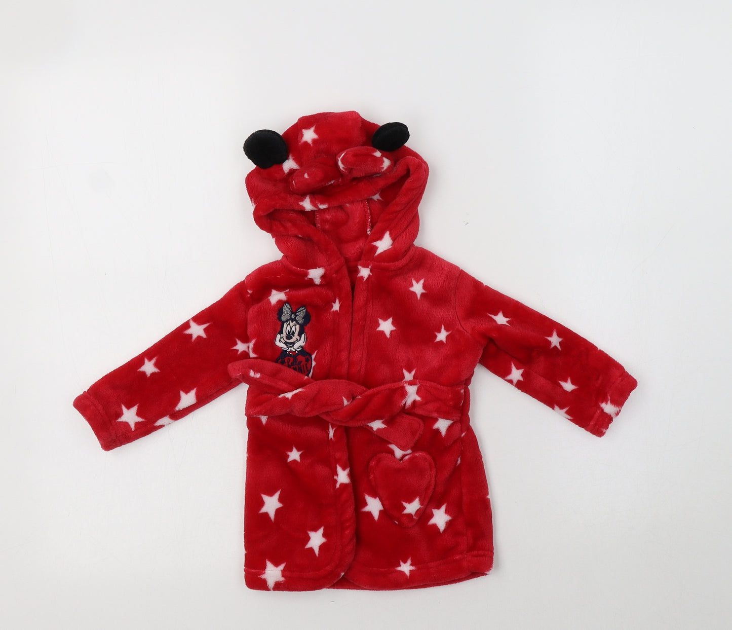 George Baby Red Geometric Polyester Kimono Robe Size 3-6 Months   - Star Print