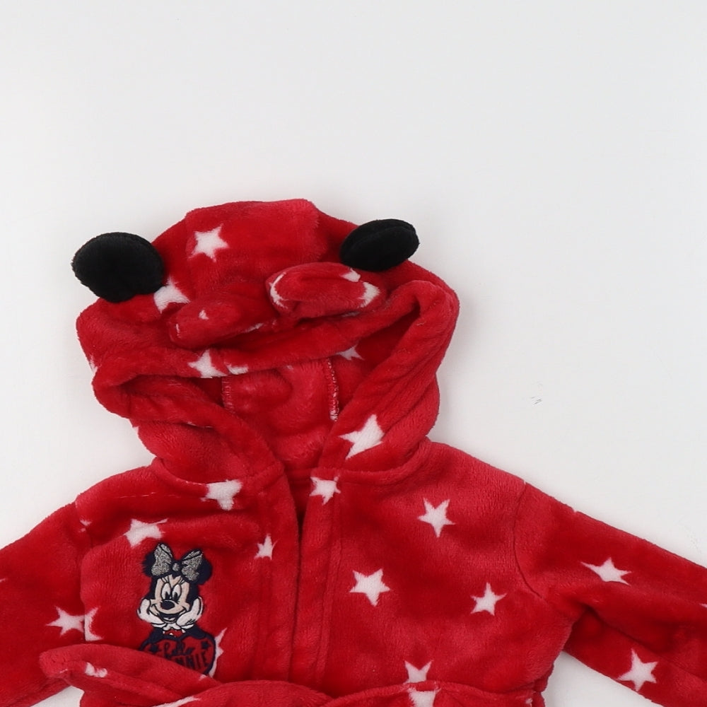 George Baby Red Geometric Polyester Kimono Robe Size 3-6 Months   - Star Print