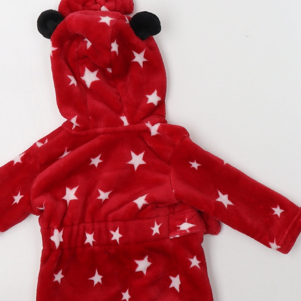 George Baby Red Geometric Polyester Kimono Robe Size 3-6 Months   - Star Print