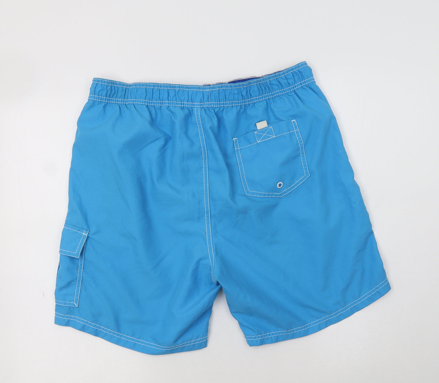 Matalan Mens Blue  Polyester Cargo Shorts Size L L7 in Regular