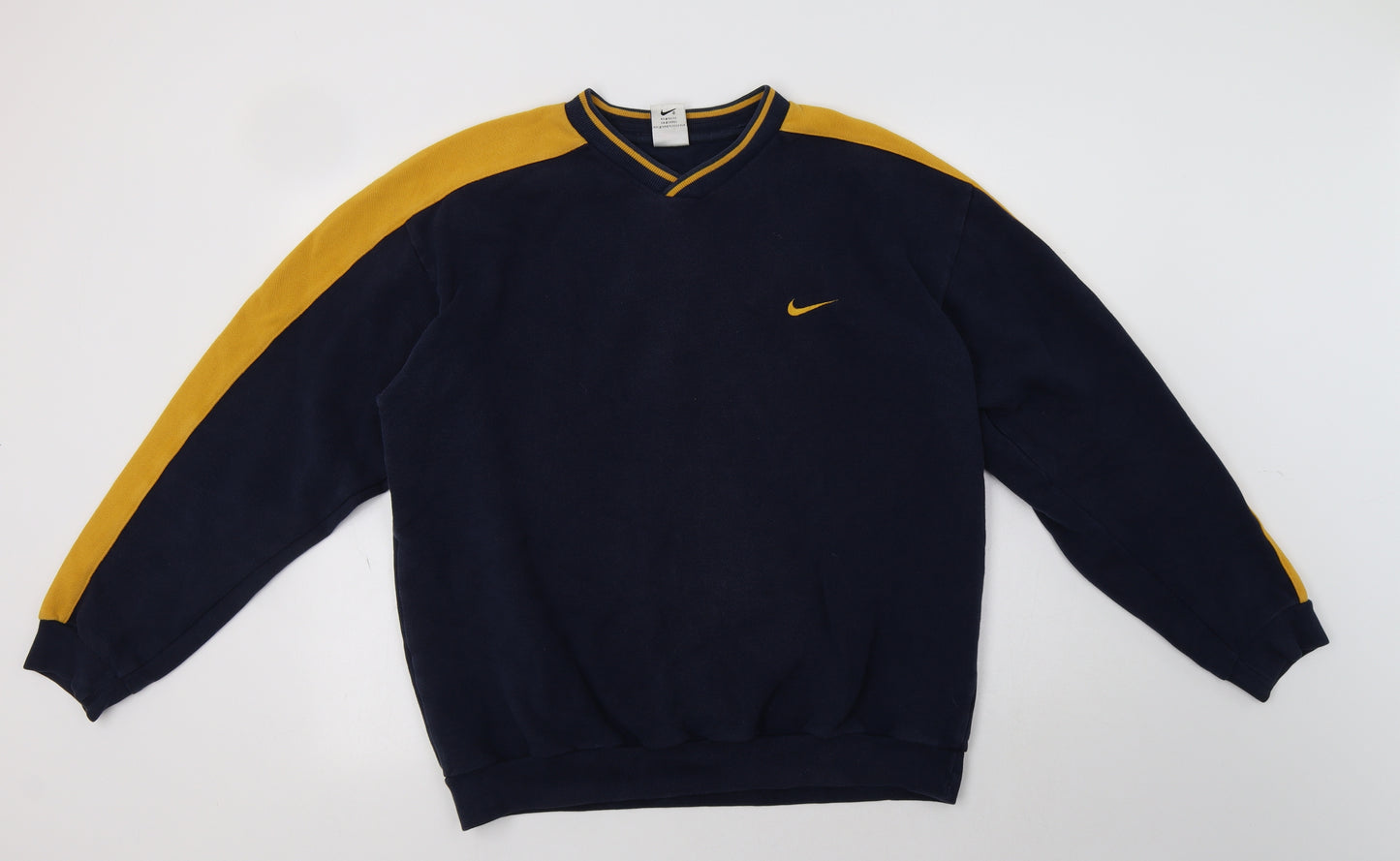 Nike Mens Blue Striped Cotton Pullover Sweatshirt Size L
