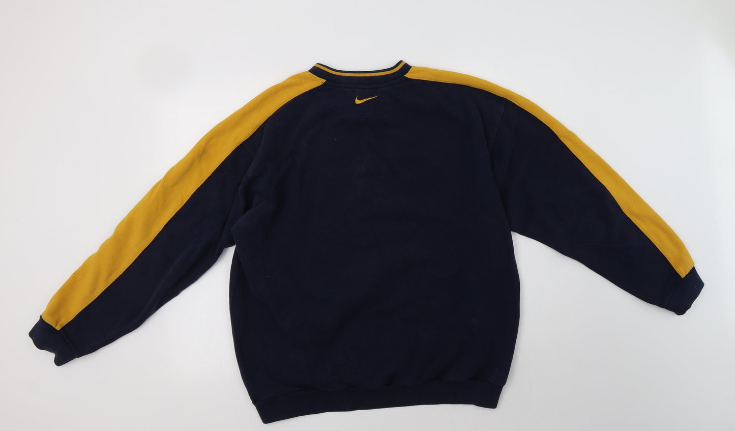 Nike Mens Blue Striped Cotton Pullover Sweatshirt Size L