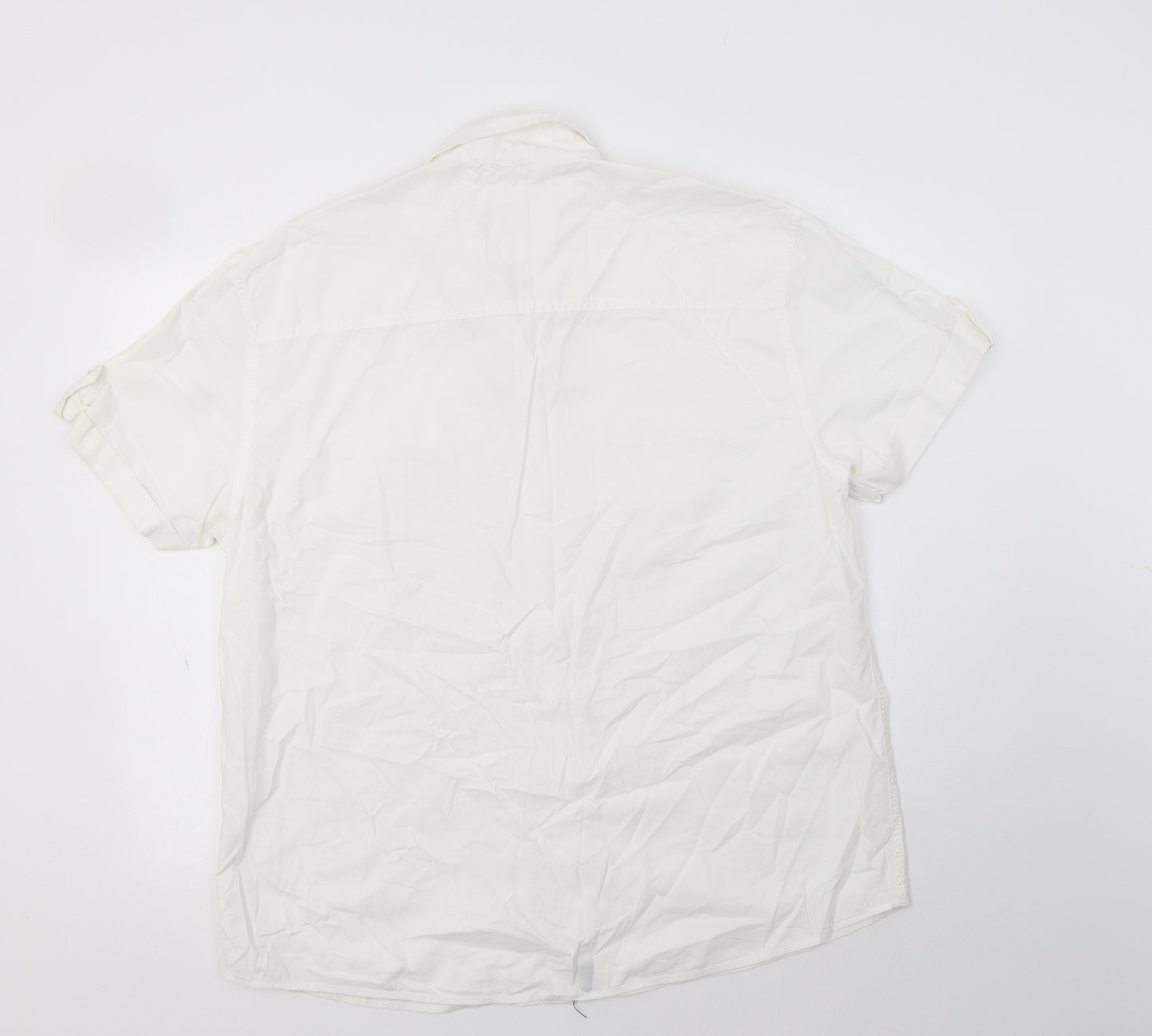 Red Herring Mens White  Cotton  Button-Up Size XL Collared