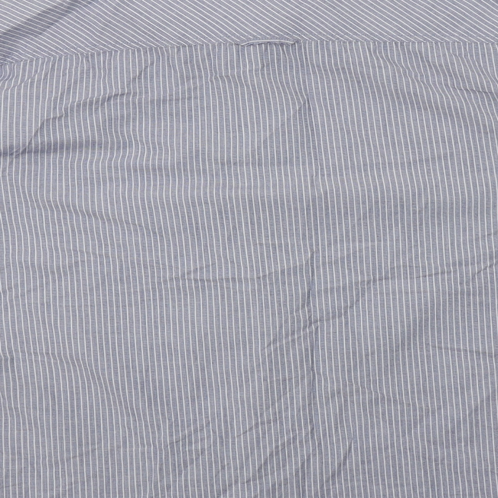 Matalan Mens Blue Striped Cotton  Button-Up Size 2XL Collared