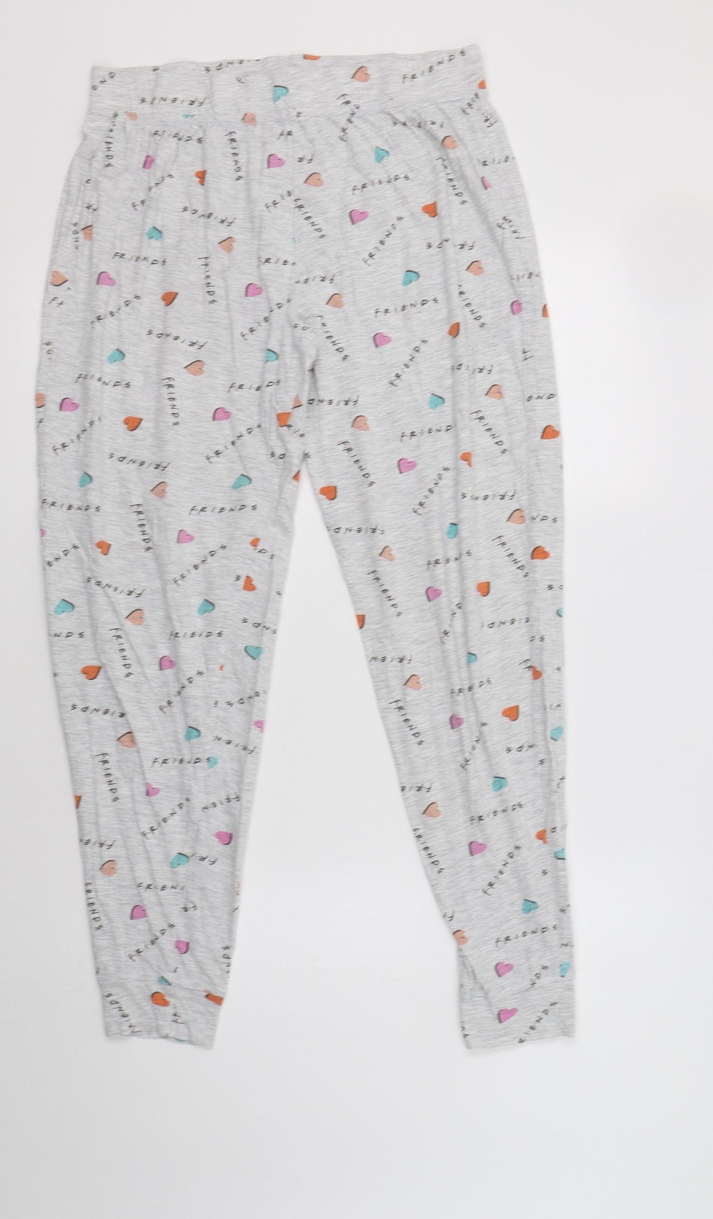 F&F Womens Grey Geometric Cotton  Pyjama Pants Size 14   - Friends