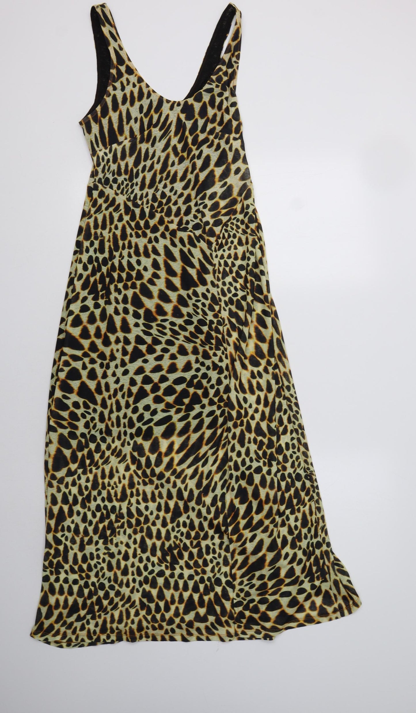 Topshop Womens Brown Animal Print Polyester A-Line  Size 8  Scoop Neck  - Maternity
