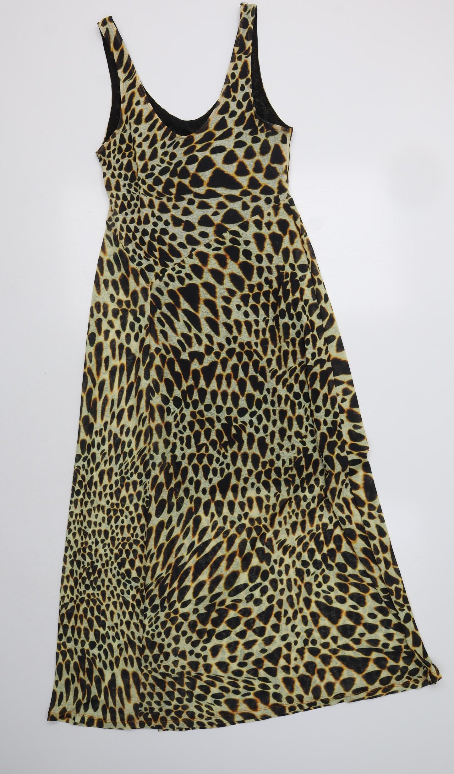 Topshop Womens Brown Animal Print Polyester A-Line  Size 8  Scoop Neck  - Maternity