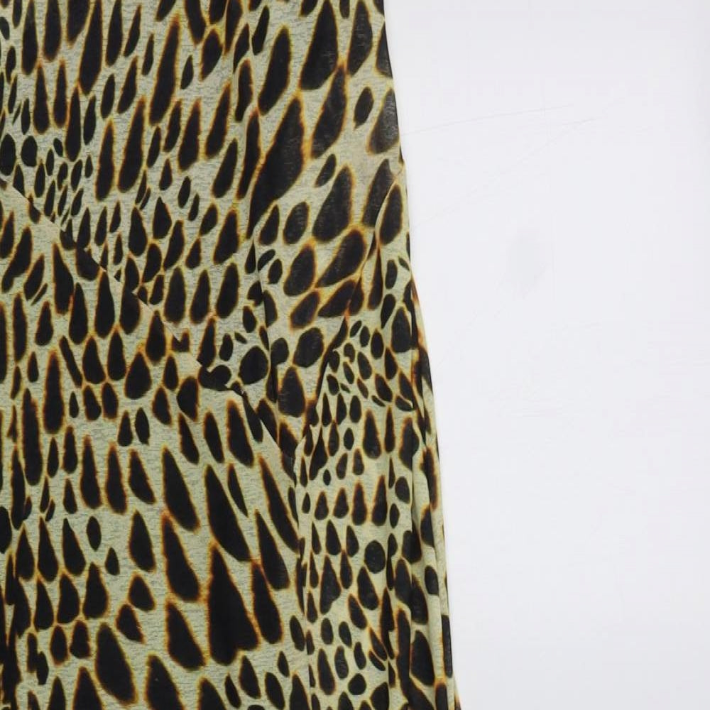 Topshop Womens Brown Animal Print Polyester A-Line  Size 8  Scoop Neck  - Maternity