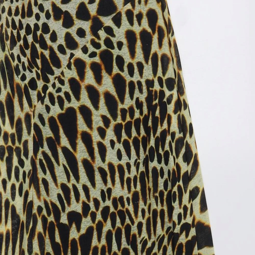 Topshop Womens Brown Animal Print Polyester A-Line  Size 8  Scoop Neck  - Maternity